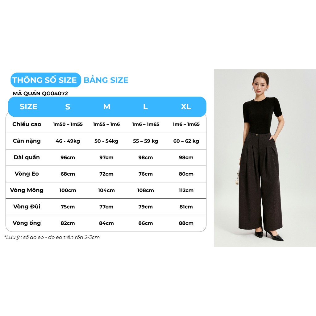 Quần Công Sở GUMAC Form Suông Rộng Túi Xéo Tiện Lợi Phong Cách Thanh Lịch QG04072