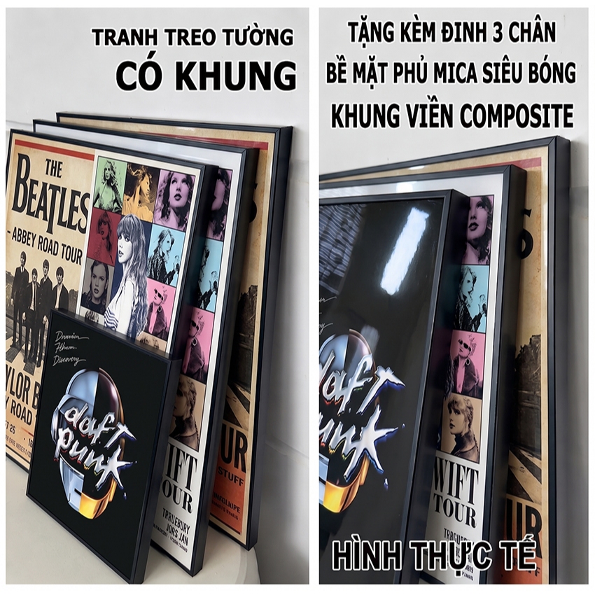 (Part 2) Khung Tranh Poster Album Âm Nhạc Việt Nam Bray, Đen Vâu, Wren Evans, Chilies,... Tráng Gương Khung Composite