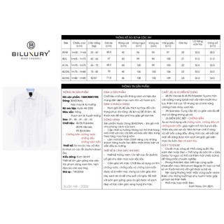 [T7_ĐỒNG GIÁ 599K] Áo Sơ Mi Nam NgắnTay 1SMCB001 Biluxury Form Slimfit Tôn Dáng Chống Nước Chống Dầu Chống Bám Bẩn
