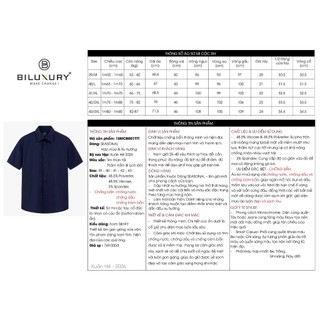 [T7_ĐỒNG GIÁ 599K] Áo Sơ Mi Nam NgắnTay 1SMCB001 Biluxury Form Slimfit Tôn Dáng Chống Nước Chống Dầu Chống Bám Bẩn
