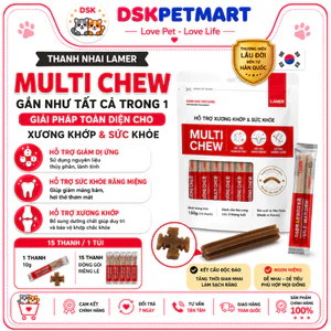 Thanh Nhai LAMER MULTI CHEW Ngăn Ngừa Dị Ứng , Tốt Cho Sức Khỏe Khớp & Răng Miệng (10gr x 15 Thanh)