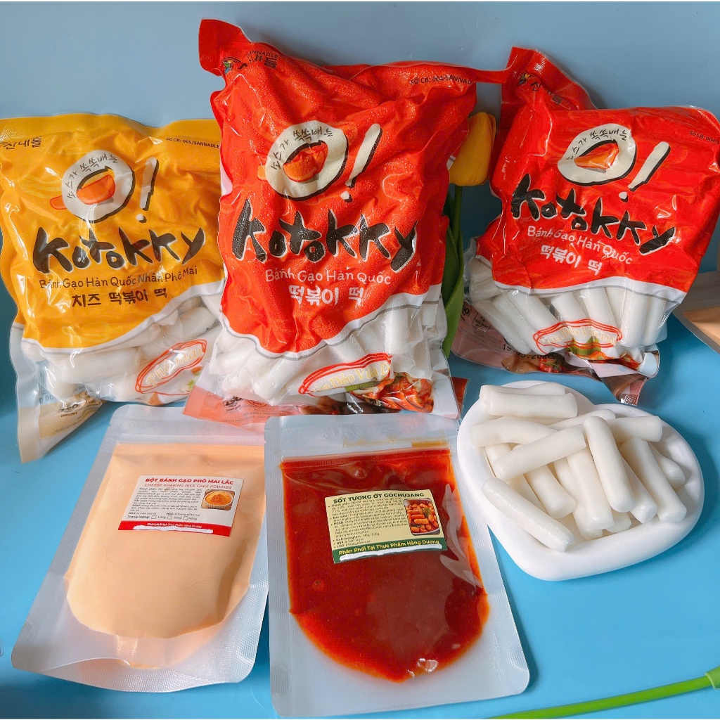 Combo bánh gạo siêu hấp dẫn( 1kg bánh gạo kèm 100g phô mai mozzazzella +100g sôt Hàn Quốc)