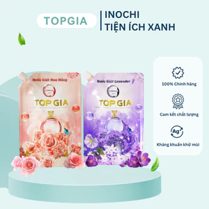 Nước giặt xả TOPGIA 3in1 hương lavender và hoa hồng dịu nhẹ, sạch bẩn, an toàn cho da, dung tích 2L