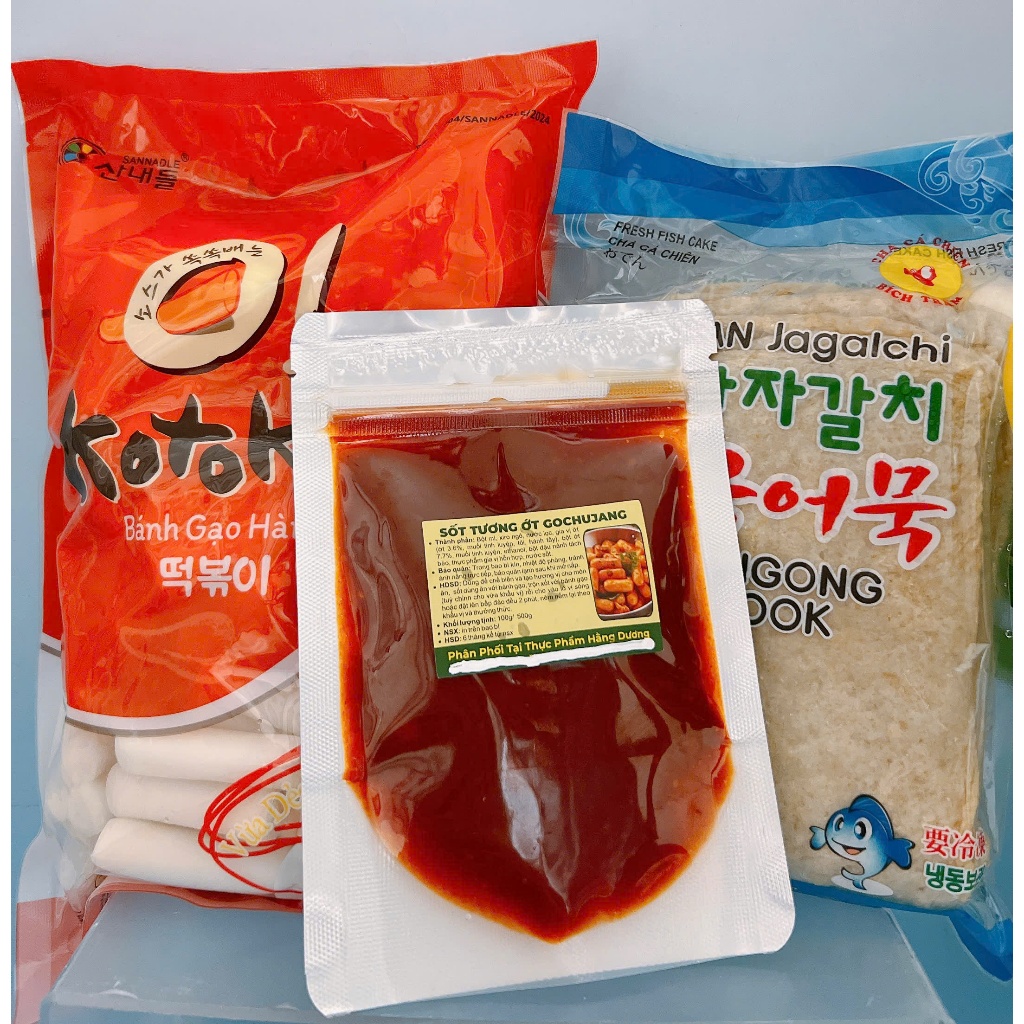 Combo 500g bánh gạo KoTokky kèm 450g chả cá kèm 100g sốt Hàn Quốc