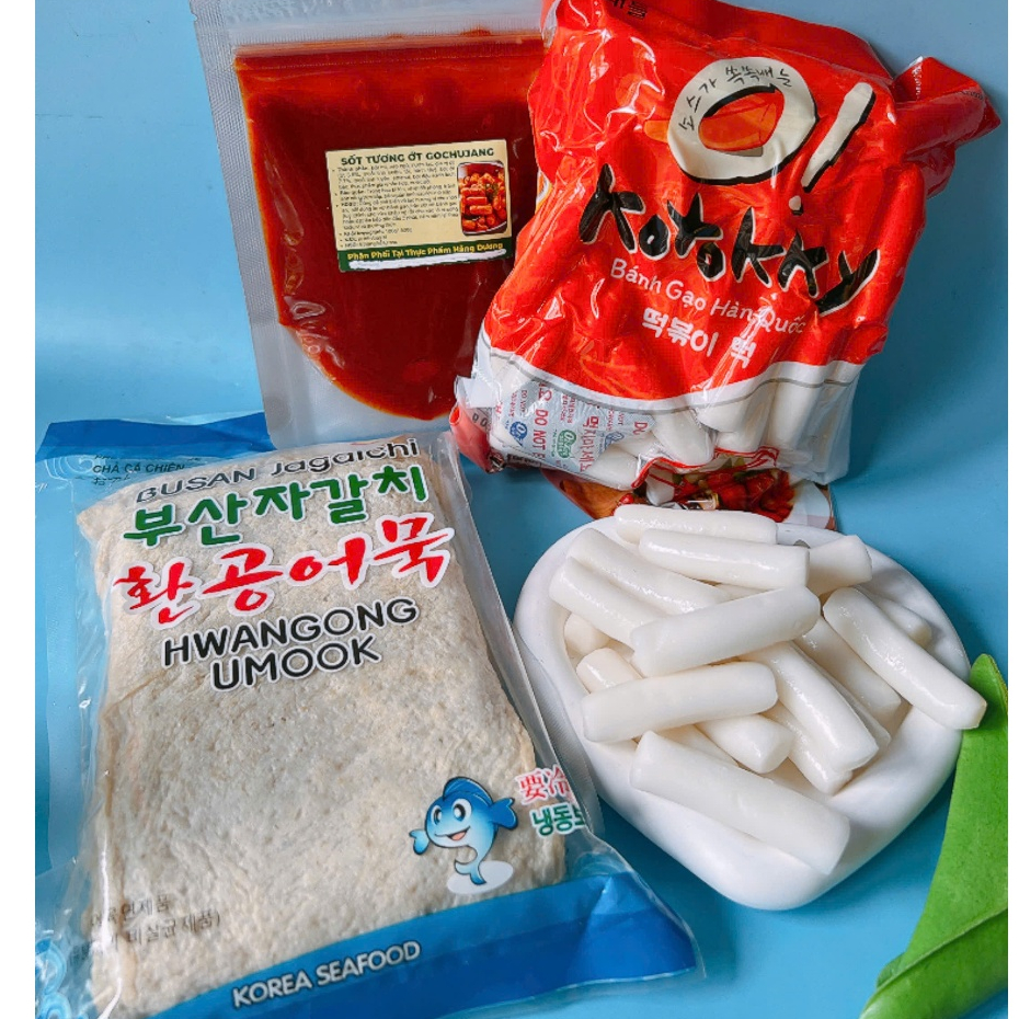 Combo 500g bánh gạo KoTokky kèm 450g chả cá kèm 100g sốt Hàn Quốc