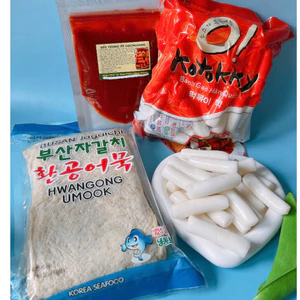 Combo 500g bánh gạo KoTokky kèm 450g chả cá kèm 100g sốt Hàn Quốc