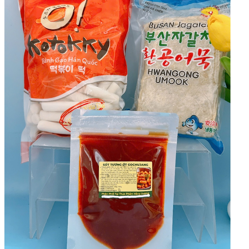 Combo 500g bánh gạo KoTokky kèm 450g chả cá kèm 100g sốt Hàn Quốc