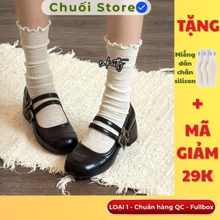 Giày lolita nữ da PU tổng hợp dệt vải đế cao su thanh lịch tinh tế dịu dàng thoải mái