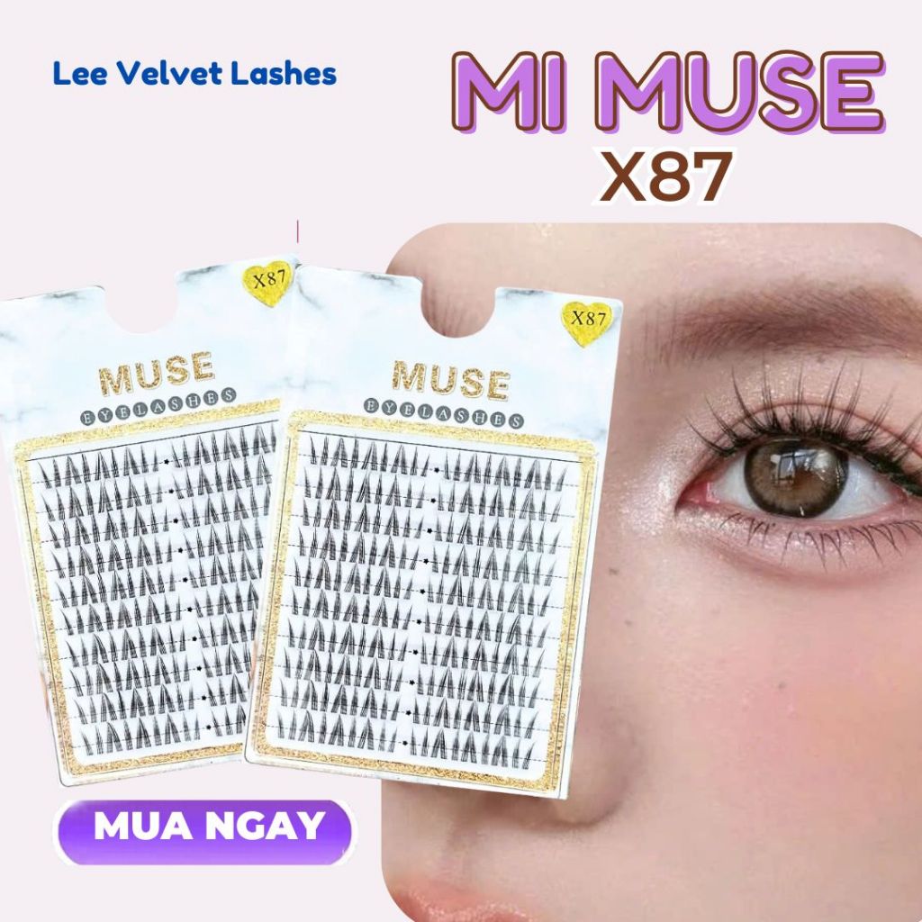 LeeVelvetLashes MI Muse X87 Mi Cụm Tự Nhiên, Mỏng Nhẹ