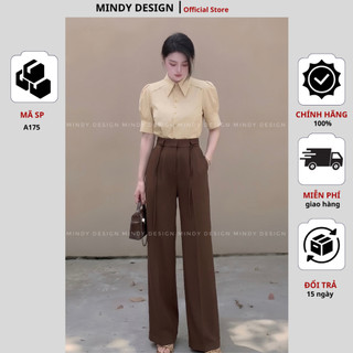 A175 - Sơ mi cổ đức ngắn tay sang trọng - Thiết kế cao cấp Mindy Design
