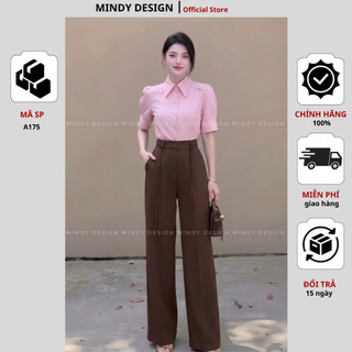 A175 - Sơ mi cổ đức ngắn tay sang trọng - Thiết kế cao cấp Mindy Design