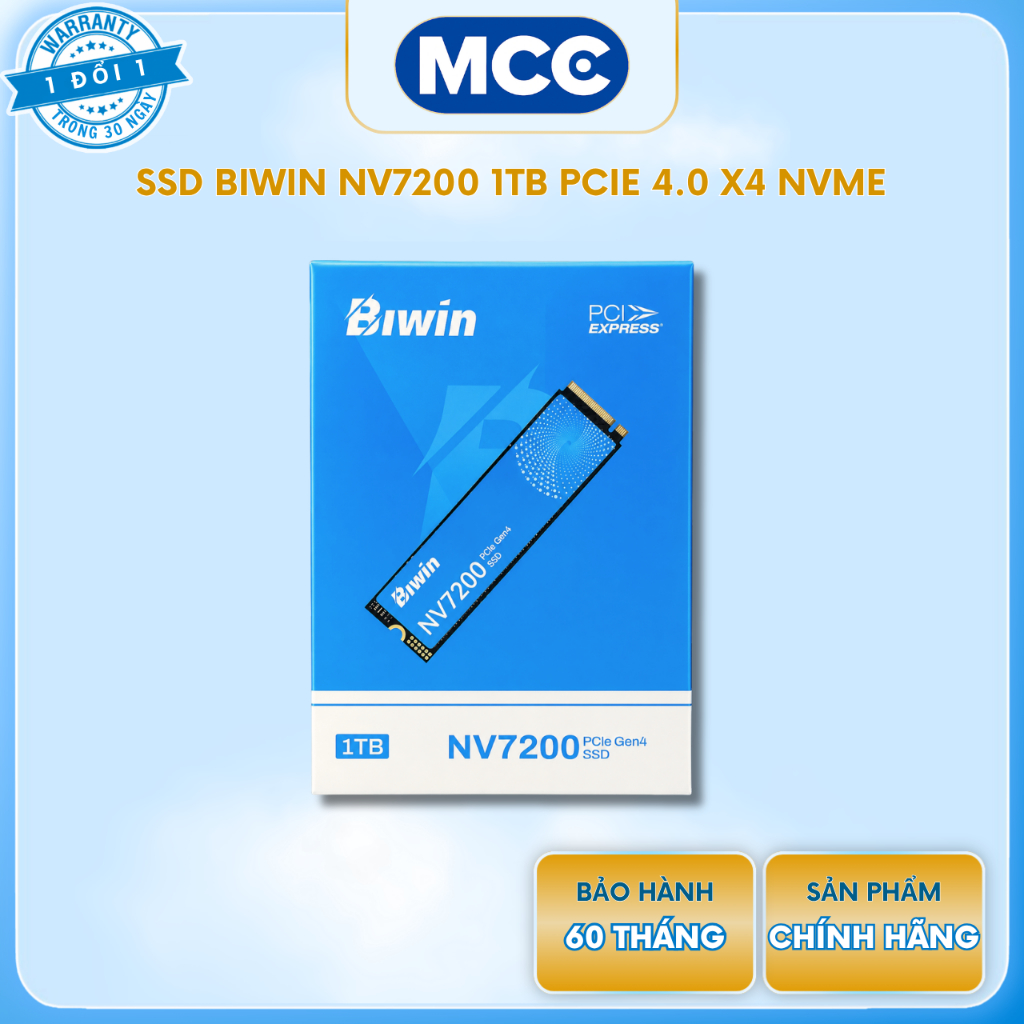 SSD Biwin NV7200 1TB NVMe PCIe Gen 4 x 4 ( Tốc độ đọc / ghi 7200