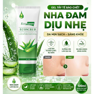 Gel Tẩy Tế Bào Chết Nha Đam Cho Da Nhạy Cảm 100ml | Tẩy Da Chết Mặt Dịu Nhẹ, Dưỡng Ẩm Sáng Da
