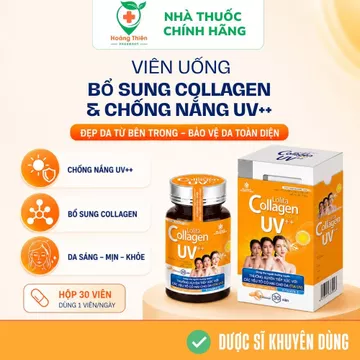 VIÊN UỐNG LOLITA COLLAGEN 500mg UV++ giúp BỔ SUNG COLLAGEN & CHỐNG NẮNG UV