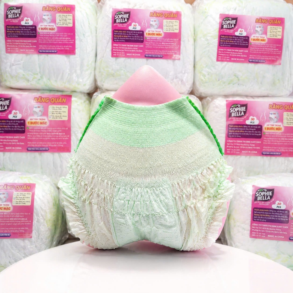 Băng Vệ Sinh Dạng Quần Sophie Bella Combo Nhiều Miếng Màu Da Xanh