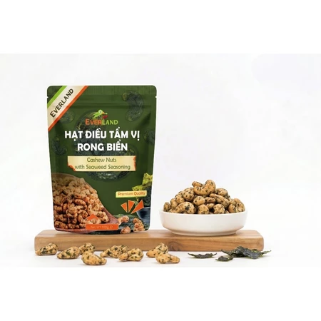 Hạt Điều Rong Biển Everland 110g, Hạt Điều Rang Giòn Tẩm Vị Rong Biển Snack Healthy Ăn Vặt Dinh Dưỡng