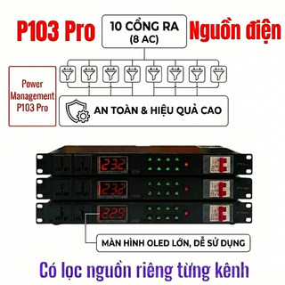 Quản Lý Nguồn P103 Pro Có 10 Cổng Cắm, Tắt Bật Theo Thứ Tự, Được Trang Bị Lọc Nguồn Từng Kênh, An Toàn Hiệu Quả