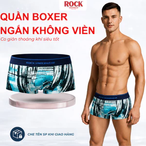 Quần Lót Nam ROCK QA5048 Dáng Boxer Ngắn Trẻ Trung Cao Cấp, Quần Sịp Nam Chất Vải Thun Lạnh Co Giãn 4 Chiều Họa Tiết
