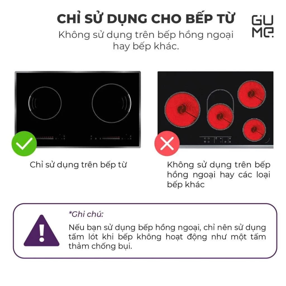 Miếng Lót Bếp Từ GM-018Z GUME Dẫn Nhiệt, Chịu Nhiệt Tốt, Dễ Dàng Vệ Sinh, An Toàn Khi Sử Dụng