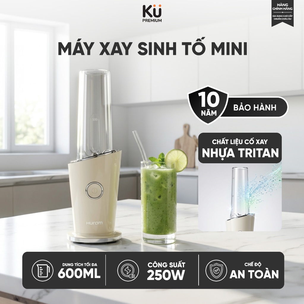 [HUROM] Máy Xay Sinh Tố Hurom Mini BL- C01FRD - 250W • Cối Tritan Không BPA • Xay Mịn Nhanh • Bh 3 Năm