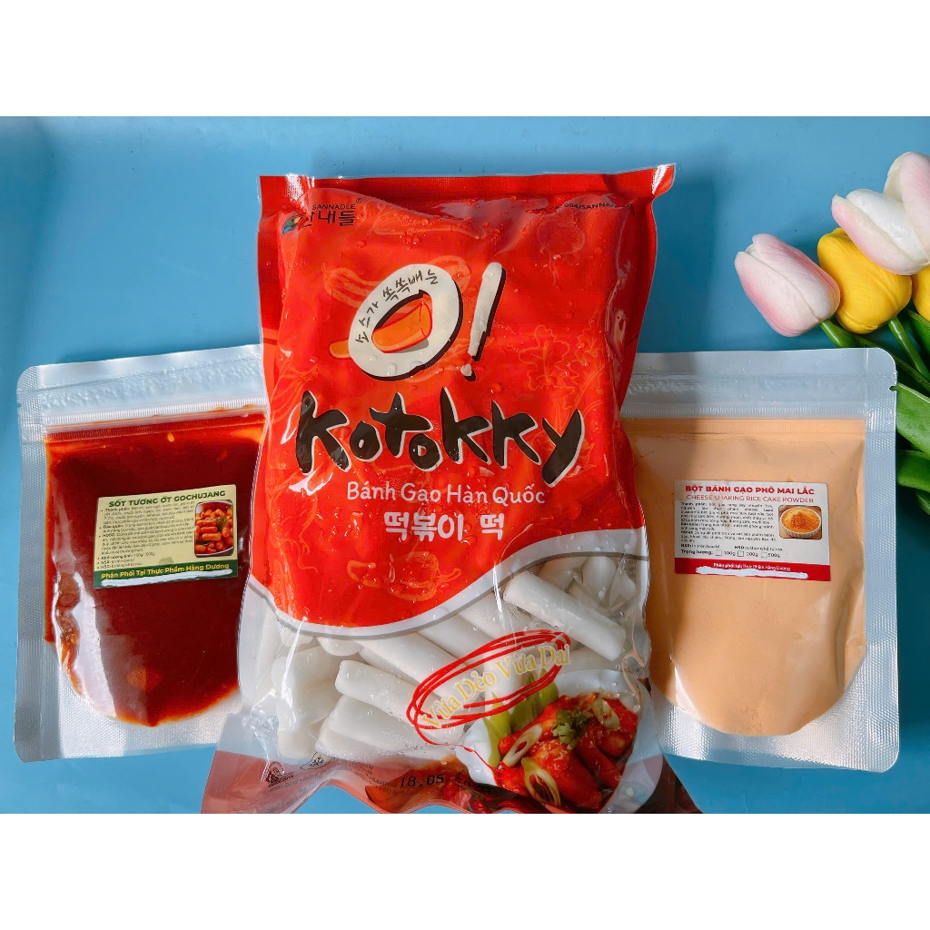 combo 500g bánh gạo KoTokky kèm 100g nước sốt + 100g bột phô mai