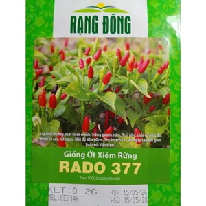Gói 0.2gr Hạt giống Ớt Xiêm Rừng Rado 377, Rau Ăn Quả Rạng Đông Nổi Tiếng, Trồng Quanh Năm, Rất Nhều Trái, Nảy Mầm Nhanh