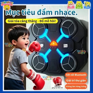 Máy tập boxing thông minh có nhạc Bảng đấm điện tử treo tường cho trẻ em, đồ chơi rèn luyện phản xạ