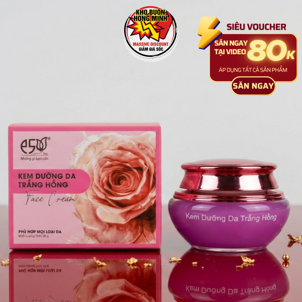 Kem Face E5 Trắng Hồng Tự Nhiên [Tím] - Kiềm Dầu, Giữ Ẩm Giúp Da Mềm Mại Đàn Hồi