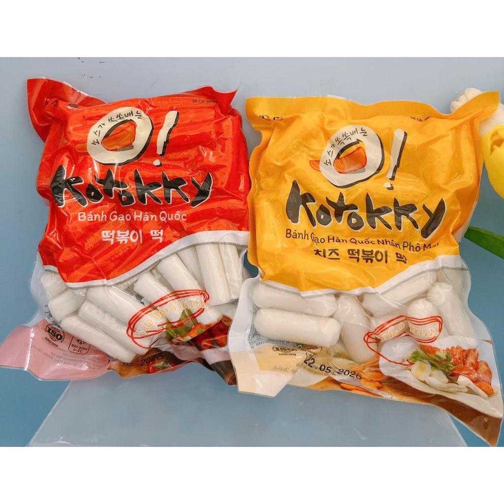 Combo 500g bánh gạo KoTokky+ 500g bánh gạo nhân phô mai +200g sốt Hàn Quốc