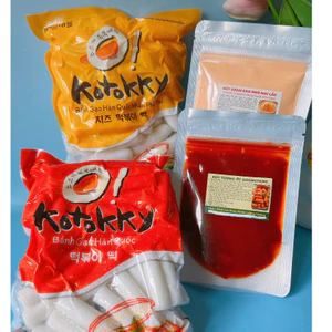 combo 500g KoTokky +500g bánh gạo nhân phô mai+200g sốt +100g bột phô mai Hàn Quốc
