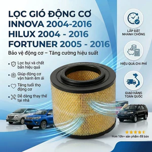 Lọc Gió Động Cơ Toyota Innova 04-16,Hilux 04-16, Fortuner 05-16 Giúp Máy Êm (17801-0C010)