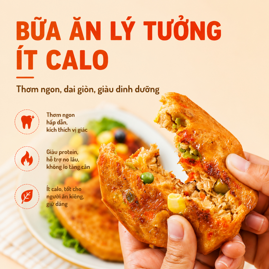 Chả Ức Gà Rau Củ Ăn Kiêng Xeaoto 60g Ăn Liền - Ức Gà Giàu Protein, Ít Calo, Tiện Lợi Chuẩn Eat Clean