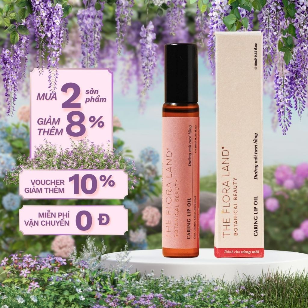 Tinh Chất Dưỡng Môi Tươi Hồng Giảm Thâm Giảm Khô - Caring Lip Oil The Flora Land