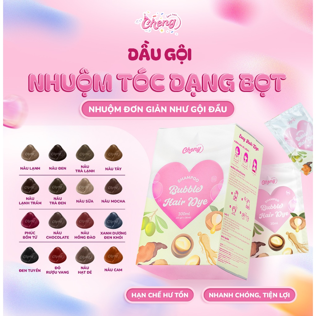 Dầu gội nhuộm tóc tạo bọt, Thuốc nhuộm tóc dạng bọt chiết xuất thiên nhiên | Chenglovehair, Chenglovehairs
