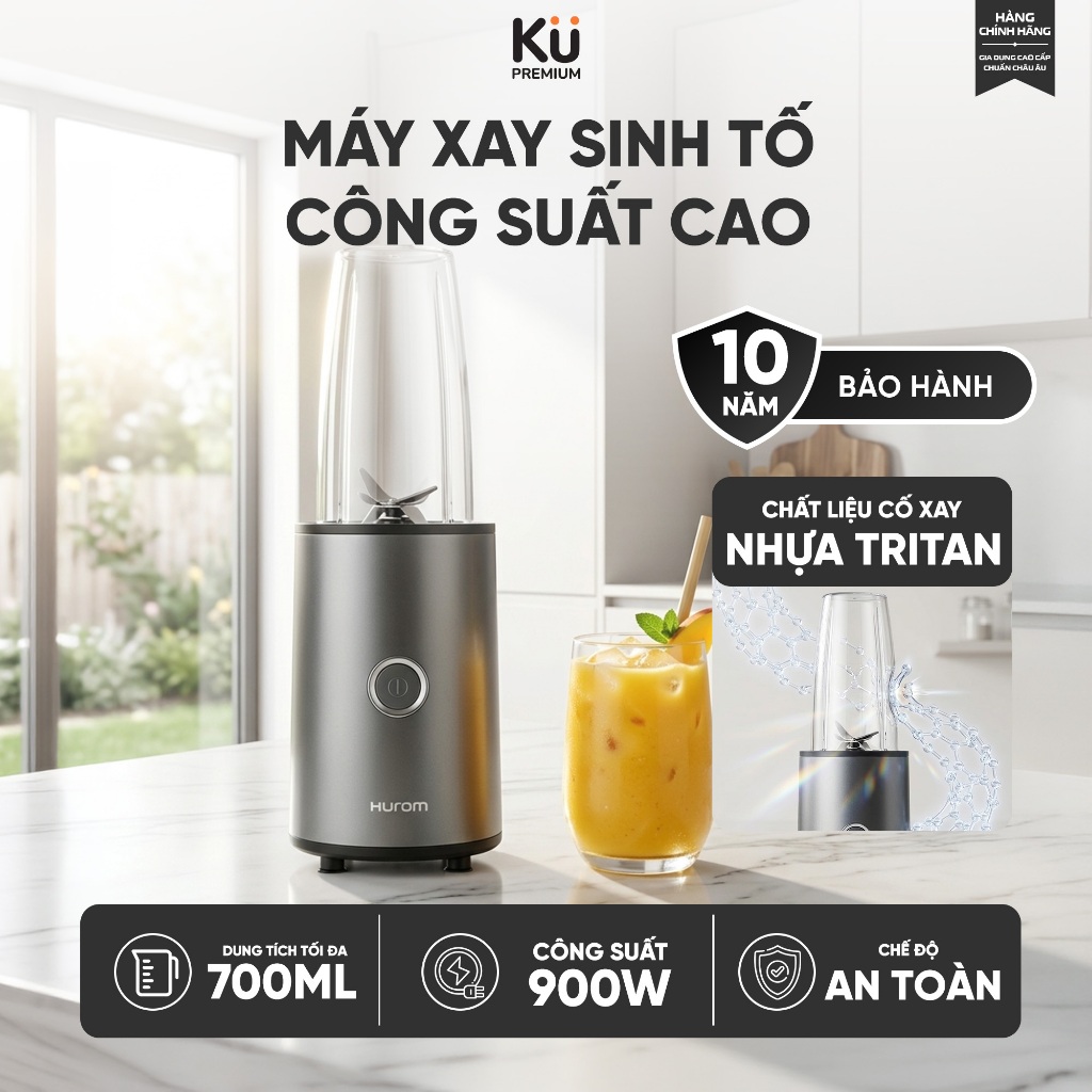 [HUROM] Máy Xay Sinh Tố Hurom 900W - AISI 301 - Cối Tritan Cao Cấp - Bảo Hành 3 Năm