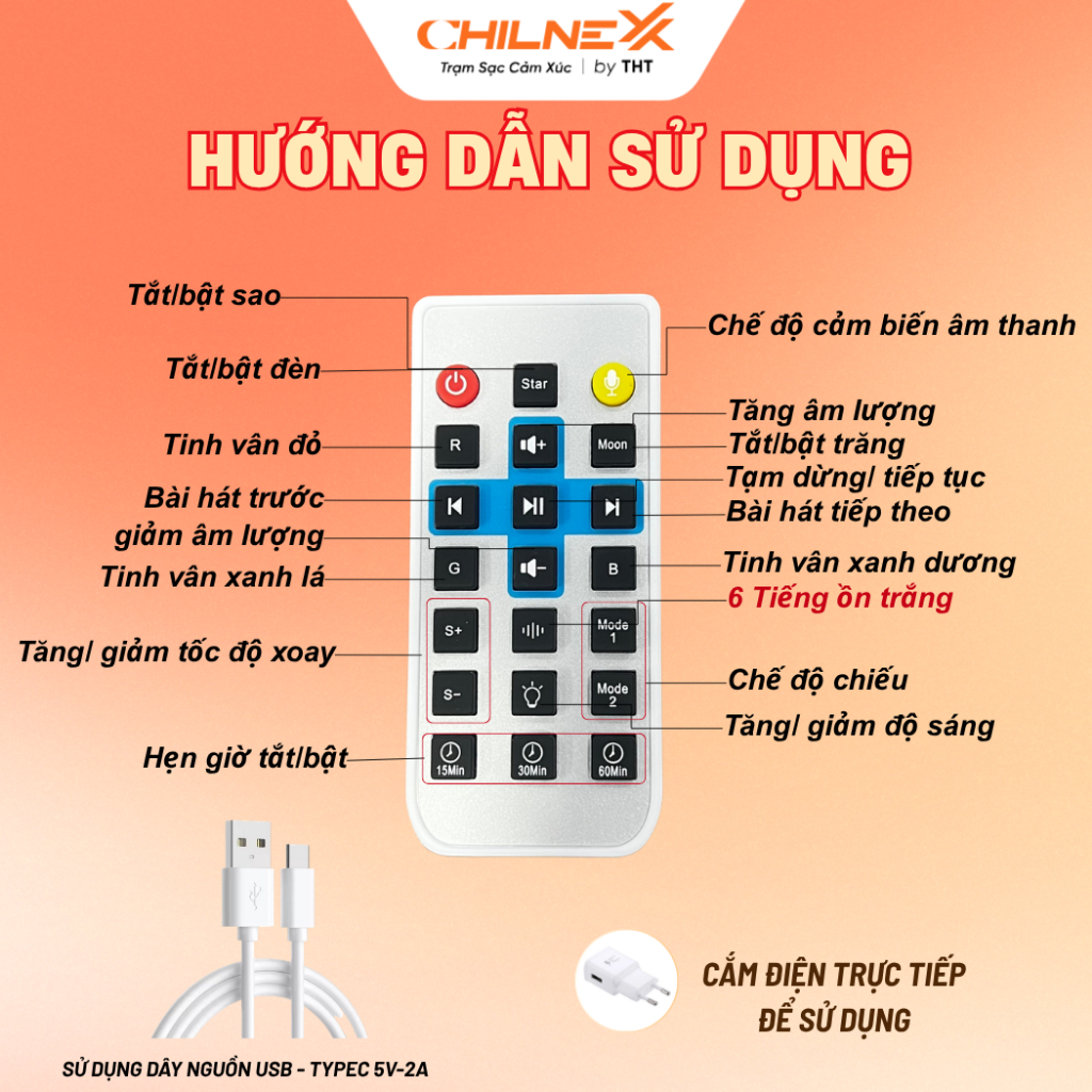 Đèn Thiên Hà V2 CHILNEXX chiếu trăng sao đèn ngủ quà tặng cho bé loa bluetooth  nháy theo nhạc decor trang trí phòng