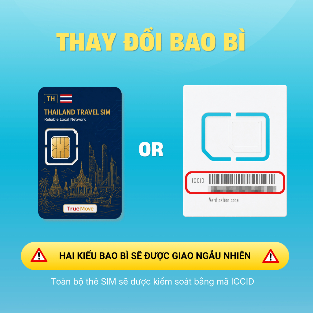 Sim du lịch Thái Lan 3 - 7 ngày, gói data theo ngày tốc độ cao, kết nối ổn định