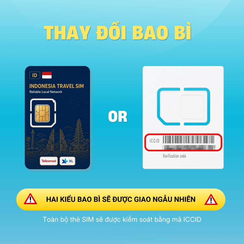 Sim Indonesia 3 - 10 Ngày, Sim Du Lịch Indonesia Tốc Độ Cao 4G/5G, Nhà Mạng Telkomsel/XL Ổn Định