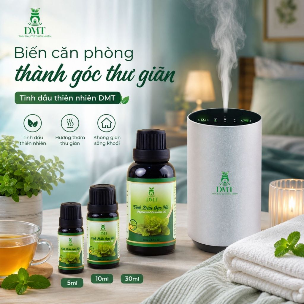 Máy xông tinh dầu ô tô nguyên chất không dùng nước DMT - Máy khuếch tán tinh dầu oto, dùng pin