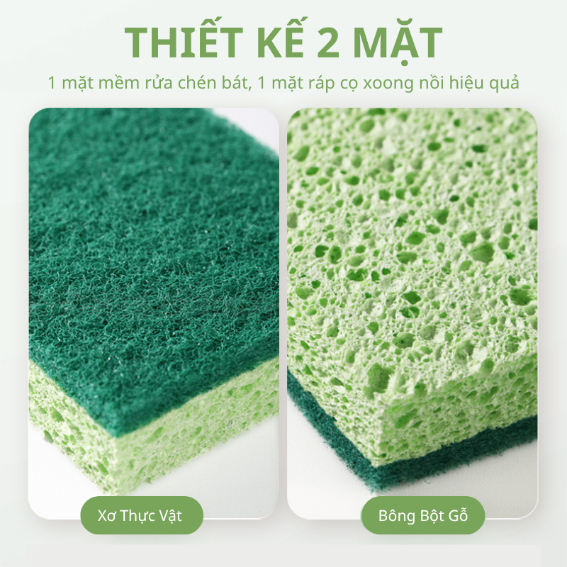 Bộ 03 Miếng Cọ Rửa Chén 2 Mặt Đa Năng KOOBEE – Bọt Biển Rửa Chén Bát Dày Dặn, Cọ Xoong Nồi Không Trầy Xước | 391