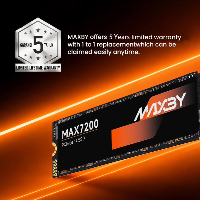Ổ Cứng SSD MAXBY PCIe 1TB  512GB M.2 NVMe Đọc:7200 MB/s - Ghi: 6200 MB/s Bảo hành 5 năm | BigBuy360 - bigbuy360.vn