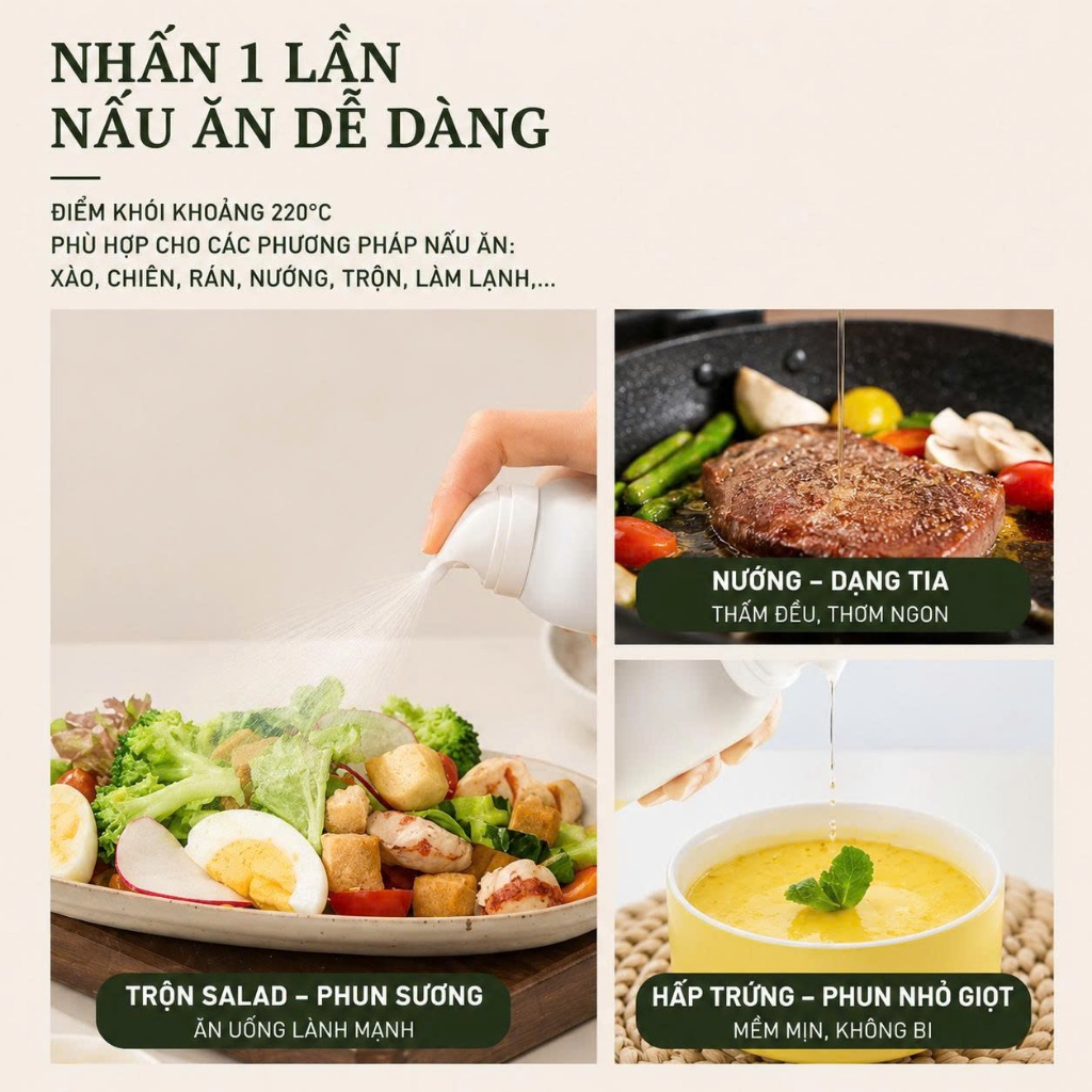 Dầu Xịt Bơ Ăn Kiêng Sanmark 220ml Healthy Không Calo, Eat Clean Tiện Lợi, Thơm Ngon, Tốt Cho Sức Khỏe