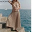 Đầm linen peplum pleated đi tiệc chân váy dập ly MP* bigsize