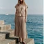 Đầm linen peplum pleated đi tiệc chân váy dập ly MP* bigsize
