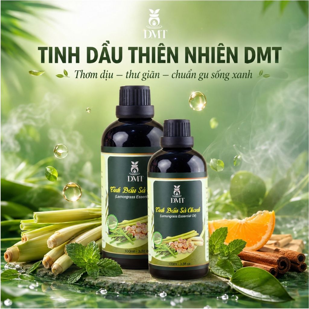 Tinh dầu xông thơm phòng DMT - thơm phòng, đuổi muỗi 50ml - 12 Mùi hương thiên nhiên nguyên chất
