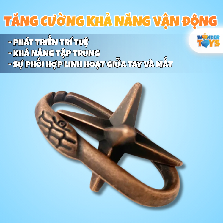 Đồ Chơi Trí Tuệ - Đồ Chơi Giải Đố Huzzle Kim Loại Mở Khóa Không Gian Rèn Luyện Tư Duy