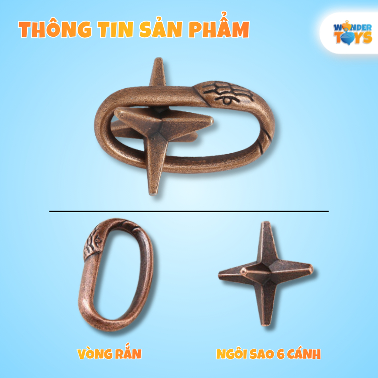 Đồ Chơi Trí Tuệ - Đồ Chơi Giải Đố Huzzle Kim Loại Mở Khóa Không Gian Rèn Luyện Tư Duy
