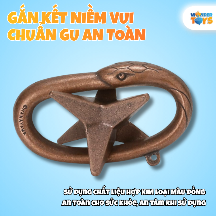Đồ Chơi Trí Tuệ - Đồ Chơi Giải Đố Huzzle Kim Loại Mở Khóa Không Gian Rèn Luyện Tư Duy
