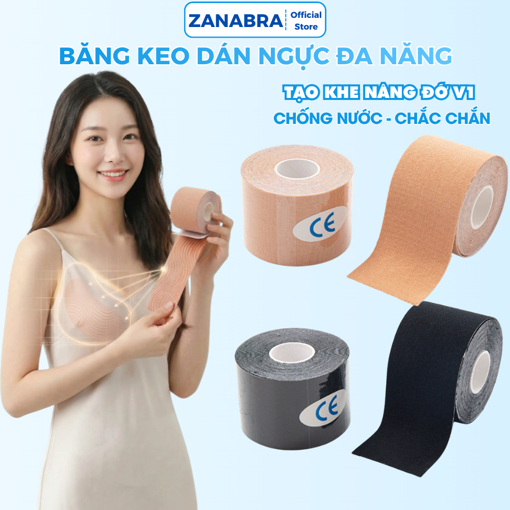 Băng Keo Dán Ngực Đa Năng Dài 5M, Miếng Dán Ngực Tạo Khe Nâng Ngực Chất Vải Vi Sợi Thoáng Khí ZANABRA B05