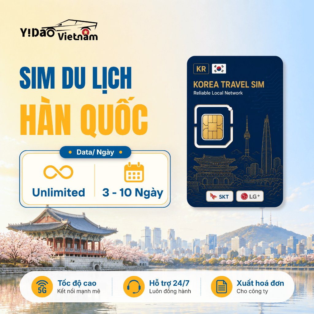Sim Hàn Quốc 3 - 10 Ngày, Sim Du Lịch Hàn Quốc Tốc Độ Cao Kết Nối Mạng Ổn Định, Data Theo Ngày
